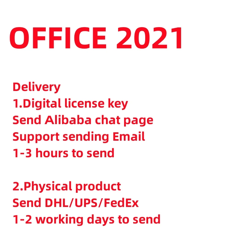 Newset Office 2021 Professional Plus Key Retail 100% Online Activation Office 2021 Pro Plus License Key 1 PC  Send to Ali chat