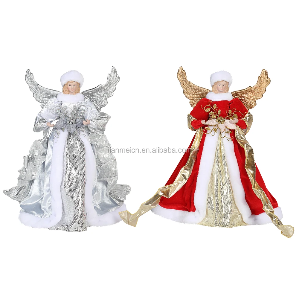 23~46cm Christmas Angel Ornaments Decorations Tree Top Figurines Collection Doll Xmas Festival Holiday new christmas decoration