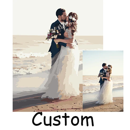 Custom Beautiful Picture Handmade Painting By Numbers Art Wall Home Decoration Paint By Numbers For Adults And Kids