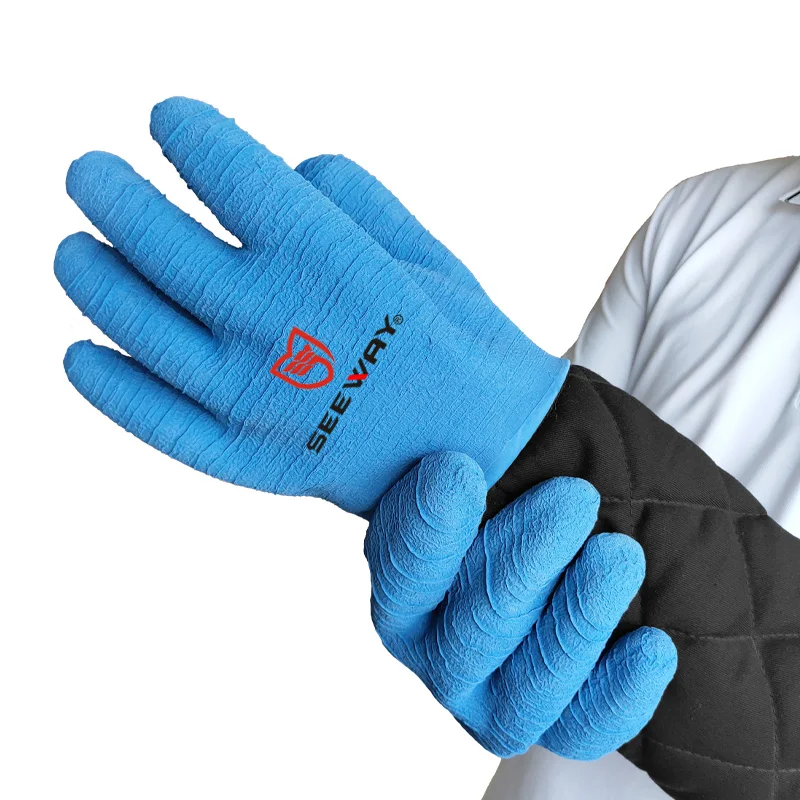 Premium Long Sleeve Waterproof Steam Resistant Grip Gloves for Cabin Crew