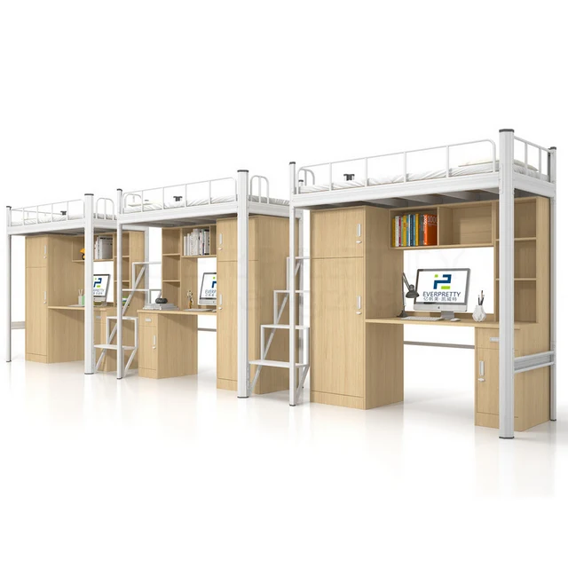 latest Modern design  Bunk Bed School Furniture Dormitory Bunk Bed Steel Metal Triple Bunk Beds For University dormitory