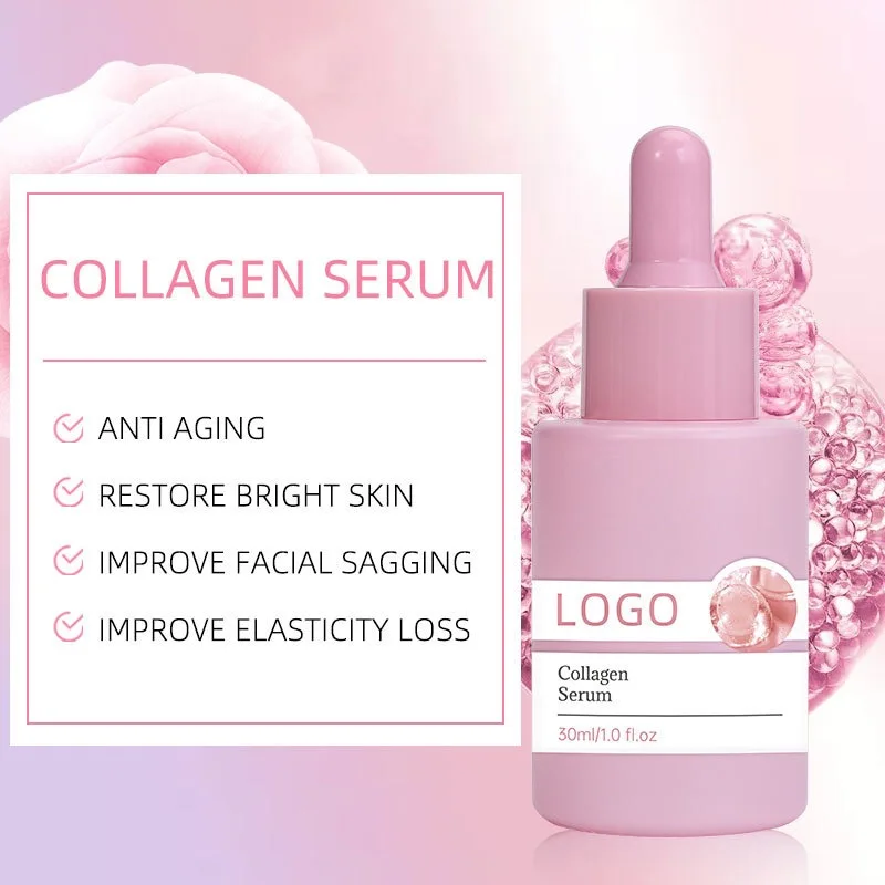 Private Label Skin Care Anti Aging Serum Whitening Vegan Collagen Hyaluronic Acid Niacinamide Retionol Peptide Serum