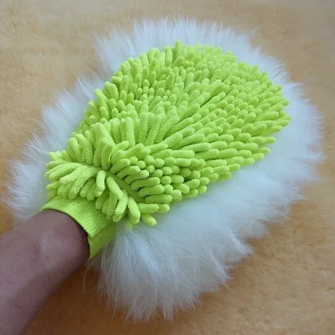 Manufacture Car Wash Microfiber Chenille Gloves Double-faced Sheepskin Car Cleaning gloves for car cleaning