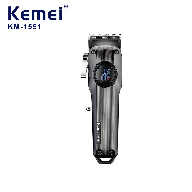 Kemei brand 1551 Professional Barber Hair clippers Cordless Rechargeable Electric Clippers With USB Power High Cut Machine