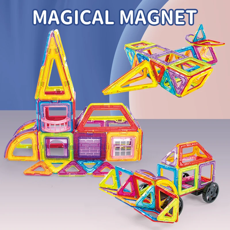 Magic Magnet Magnetic Connecting Building Blocks Tiles Custom Car Educational Toys