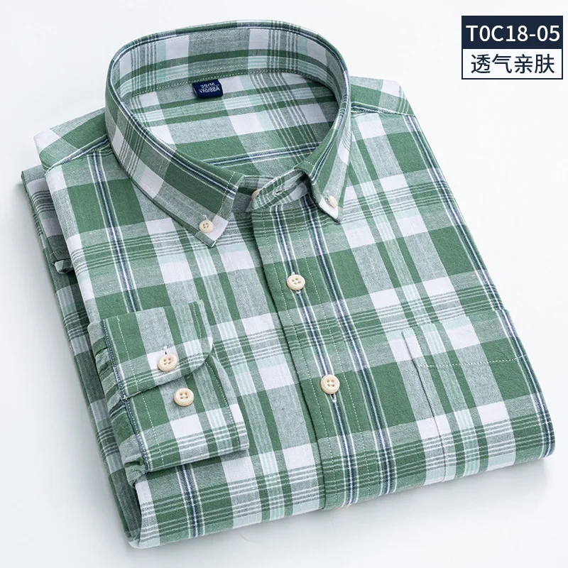 CASUAL COTTON LINEN SHIRTS MEN SLIM FIT DRESS SHIRT DROP 2023 WHOLESALE NEW LONG SLEEVE PLAID SHIRTS FOR MEN