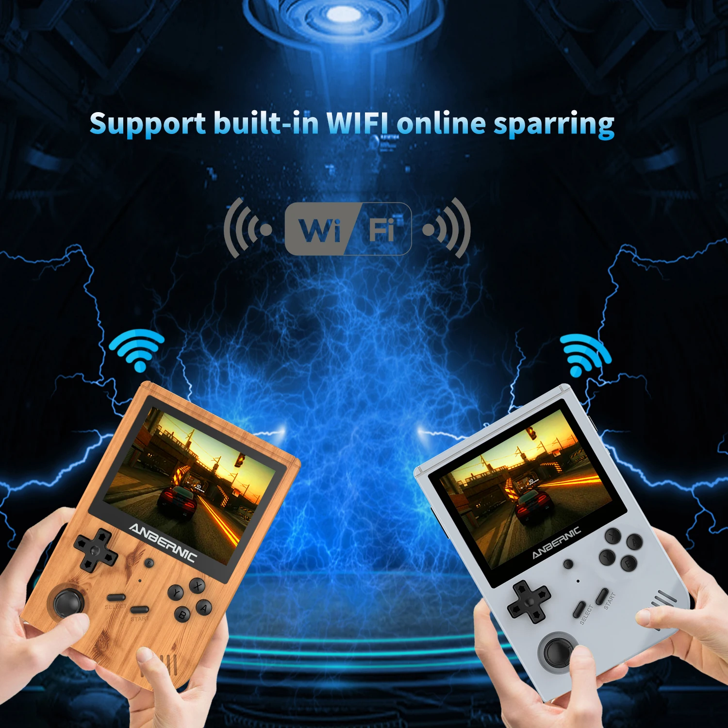 
2021 Hottest 3.5 inch rg351v wifi game console handheld charge anbernic handheld game player 
