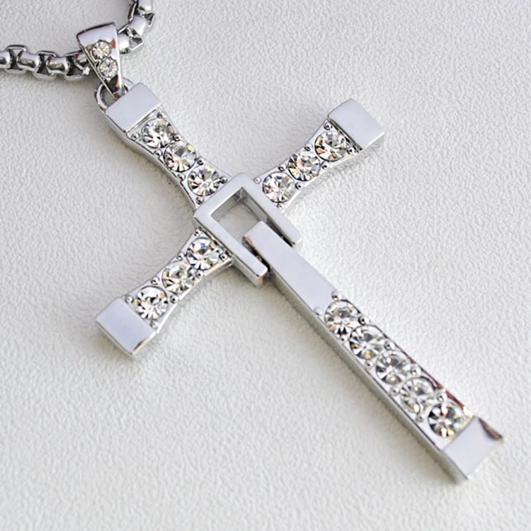 Custom fashion jewelry 925 sterling silver fast and the furious cross pendant necklace