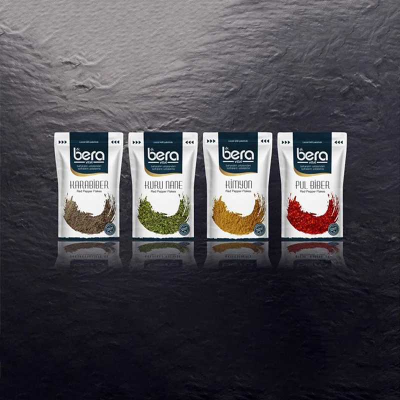 Spice plastic packaging for coconut sugar custom print flexible pouch food package plastic ziplock pouch bag