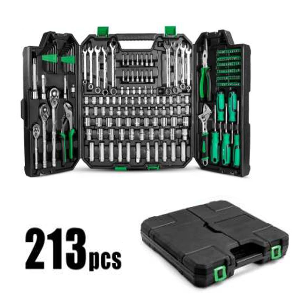 Popular 46 pcs portable bicycle repairing tool ratchet socket kits box for household 7-19mm Power Drill Bushing Spanner Key