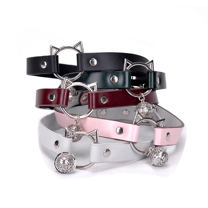 Cat Collar Choker Necklace With Bell BDSM Fetish Kink Petplay