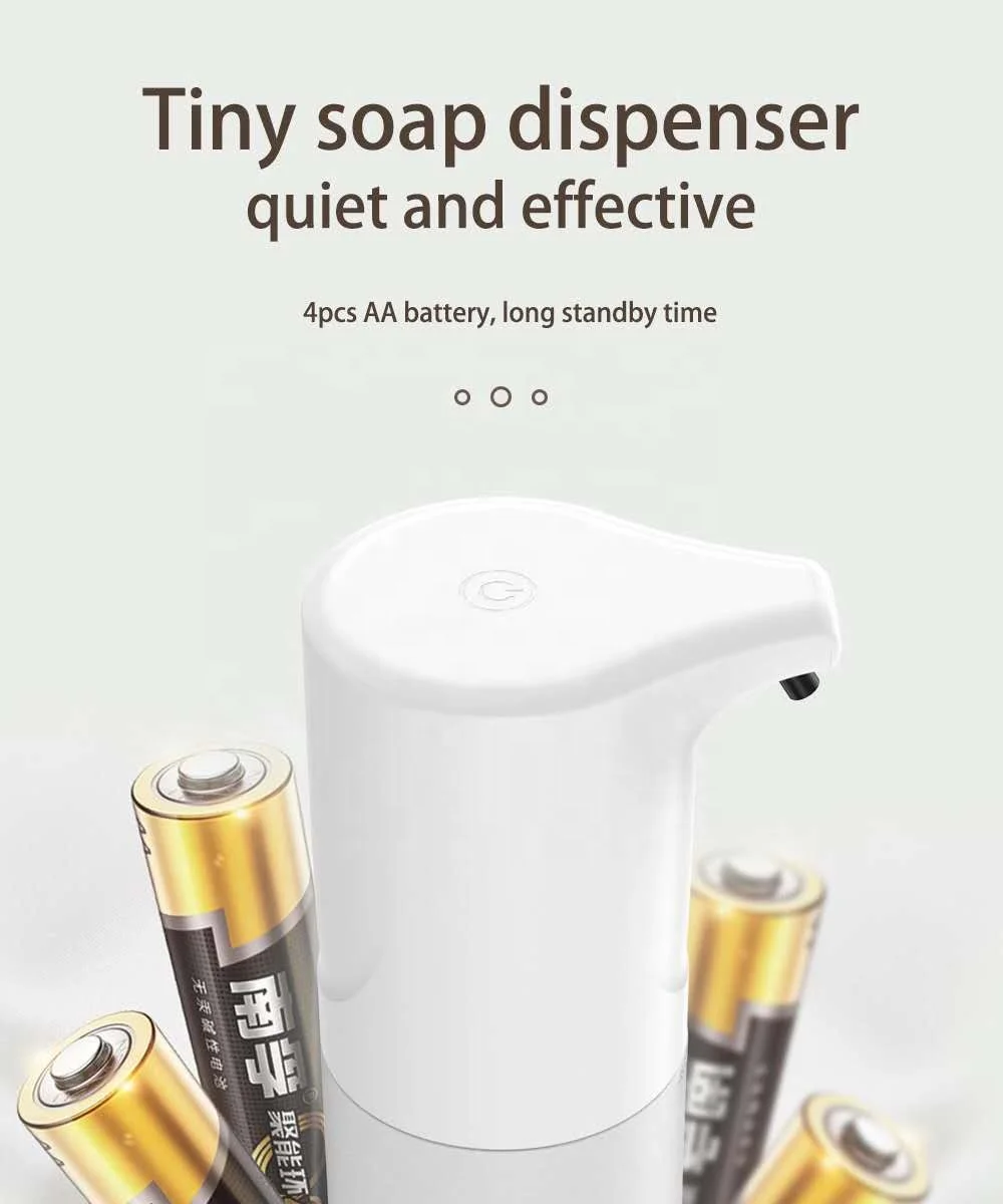 350ml Liquid Foam Soap Automatic Touchless Hand Foam Soap Dispenser Brown Box Plastic Graphic Design White OEM Modern 2 Years