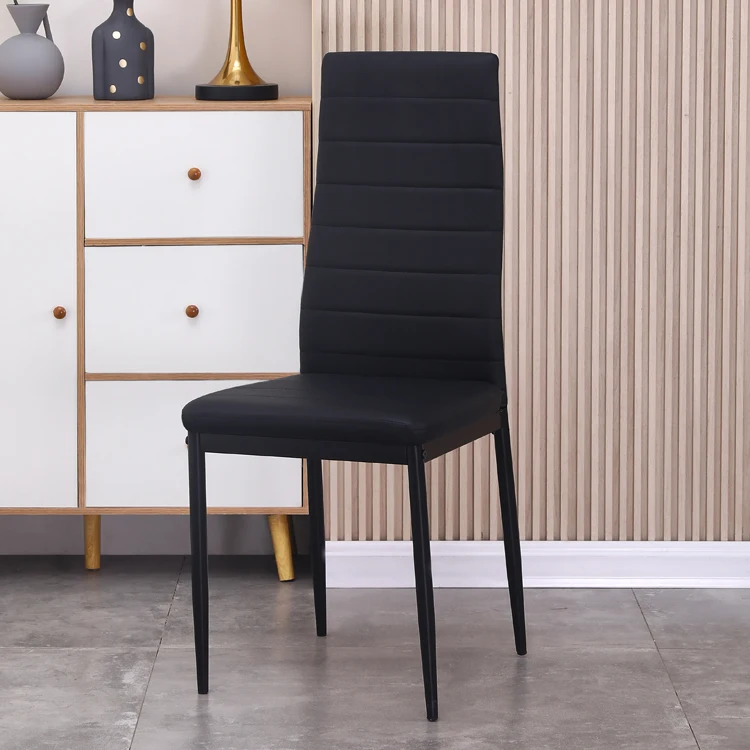 Modern Design Dining table set 6 seater Glass top black glass dining table set 6 chairs