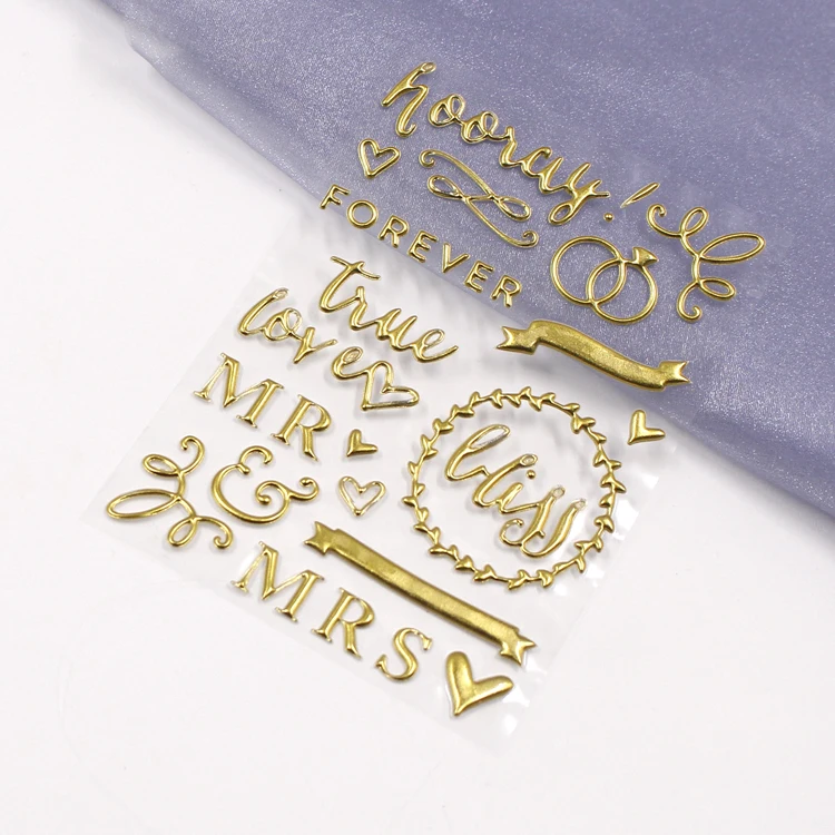 Gold foil 3D foam puffy letter Alphabet sticker for decorative scrapbook