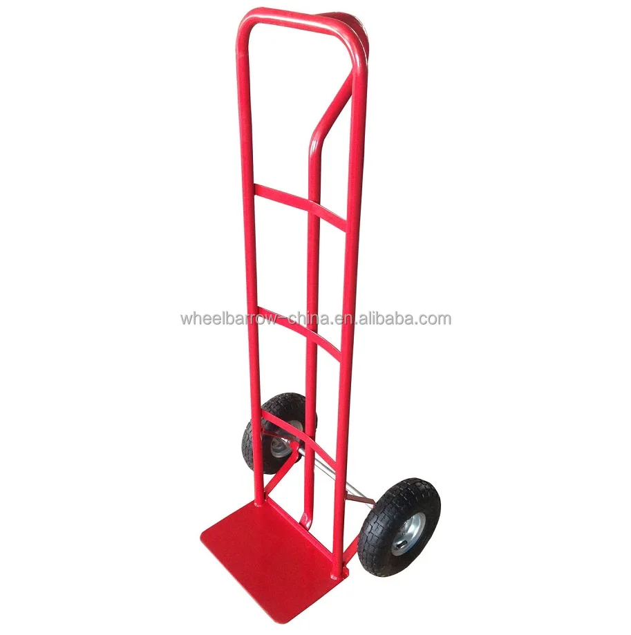 Steel hand trolley Sack Truck with Pneumatic Tyres, 250kg Capacity, Red HT1805
