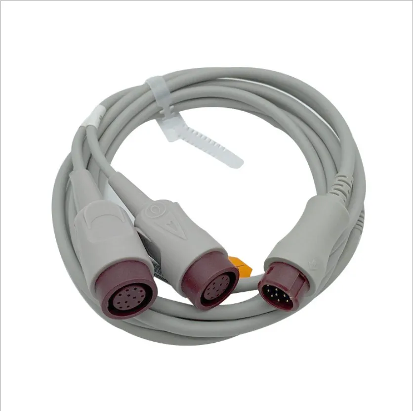Medical consumables Invasive voltage conversion line 12 pin to double head mother base monitor end adapter cable connector wire