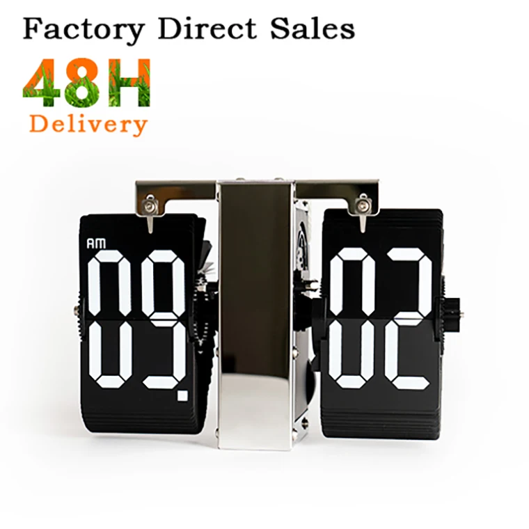 DesktopClock European Creative Flip DownPage Desk Clocks Retro FlipTable Clock MechanicalAutomatic Flip Clock Home Decor