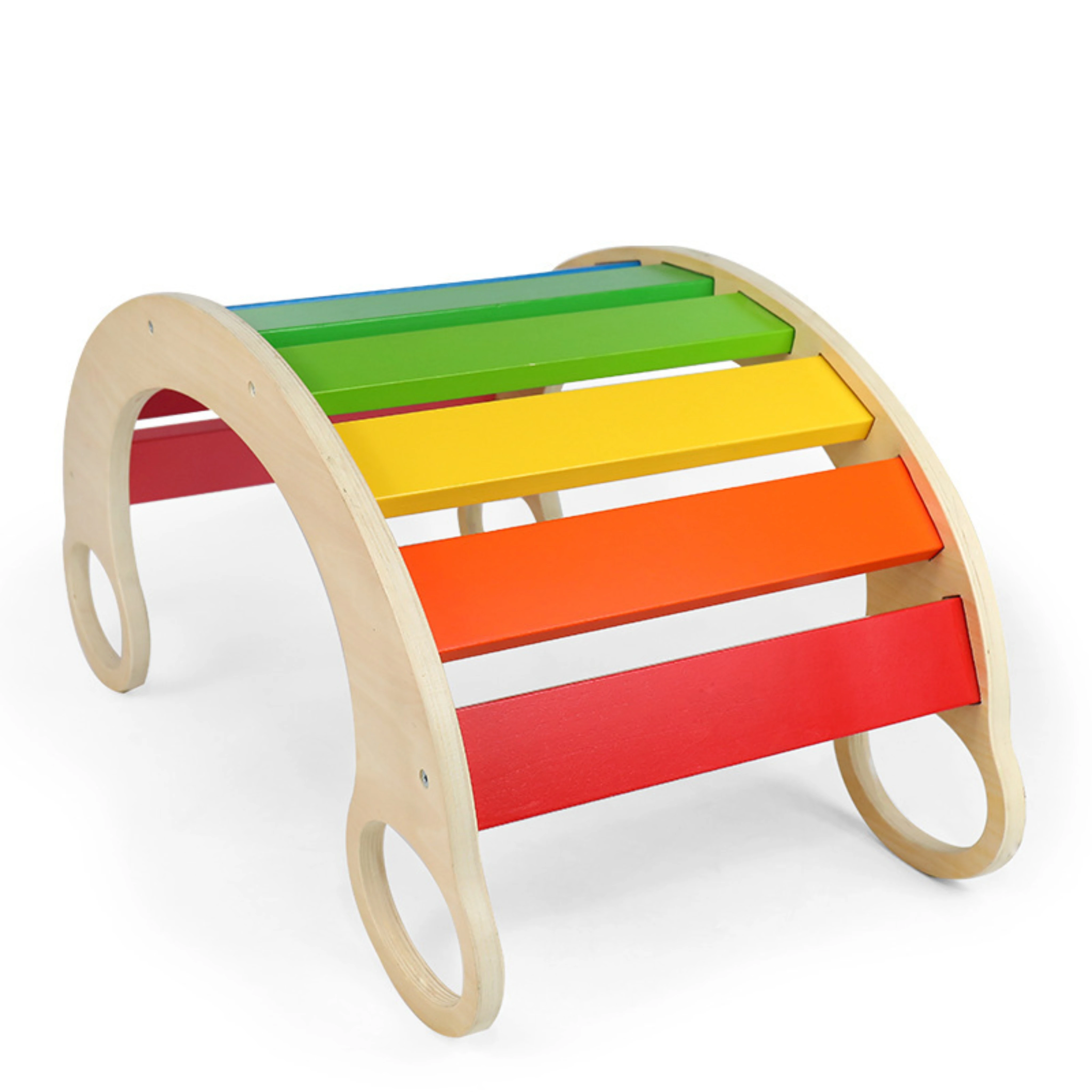 Rainbow Bridge Rocker Board Climber Rocking Chair Kids Rocking Chair Climbing Toys Wooden Baby Chair