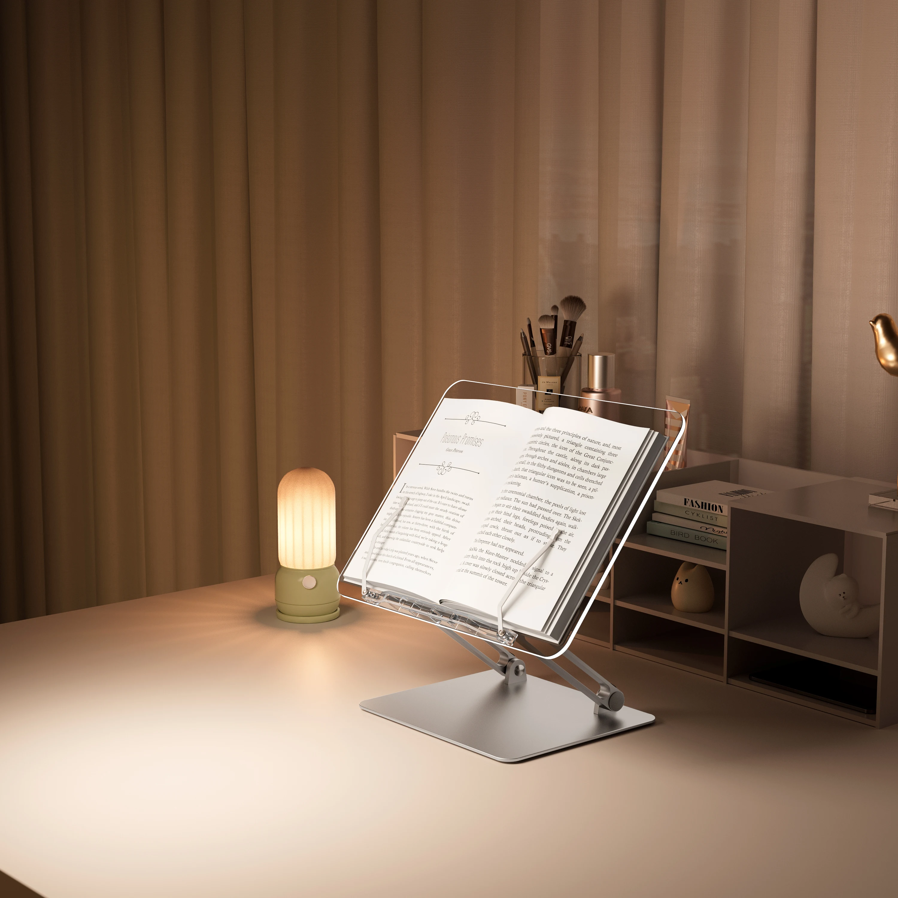 UPERGO Design Ergonomic Multi Functional Angles Adjustable Folding Portable Acrylic Handsfree Book Stand For Reading Cook