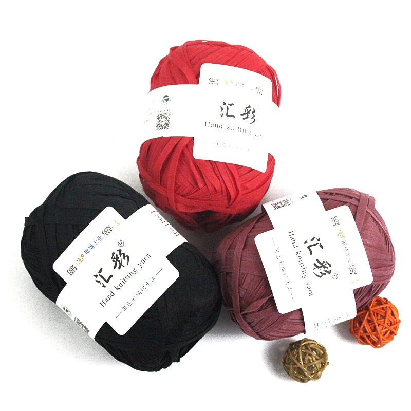 Heny Sale Natural Yarn Skein 100% Polyester Summer Paper Raffia Yarn For Crochet Sun Hat