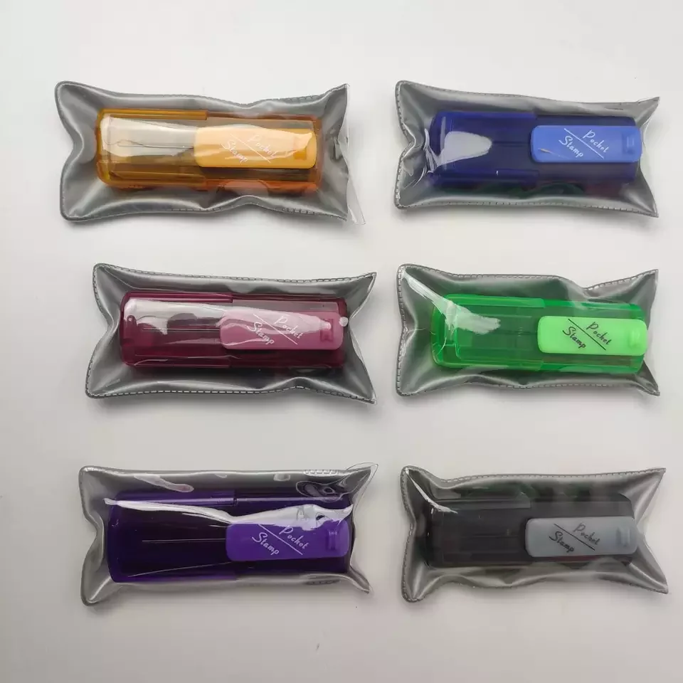 wholesale good quality office automatic pre-inked stamp pocket stamp 38*14mm self inking stamp