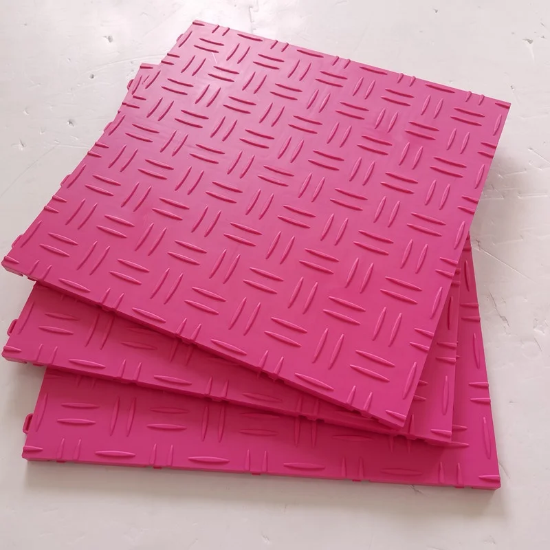 Never fade colors anti UV outdoor plastic floor tile pvc floor tiles garage interlocking pvc floor tiles