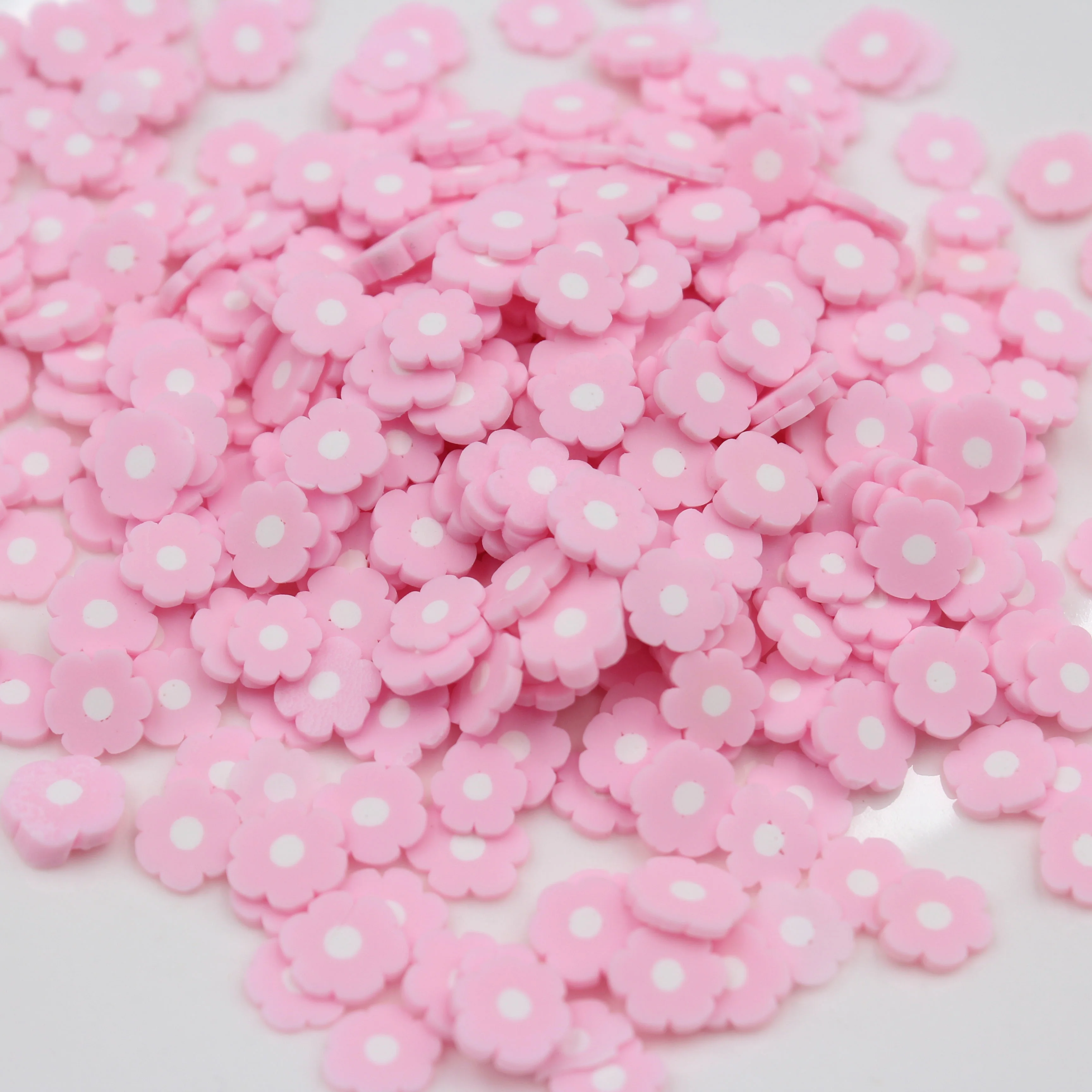 1KG Spring Themed Pink Flower Slices Polymer Clay Soft Pottery for Decoration DIY Crafts Filler Accessories