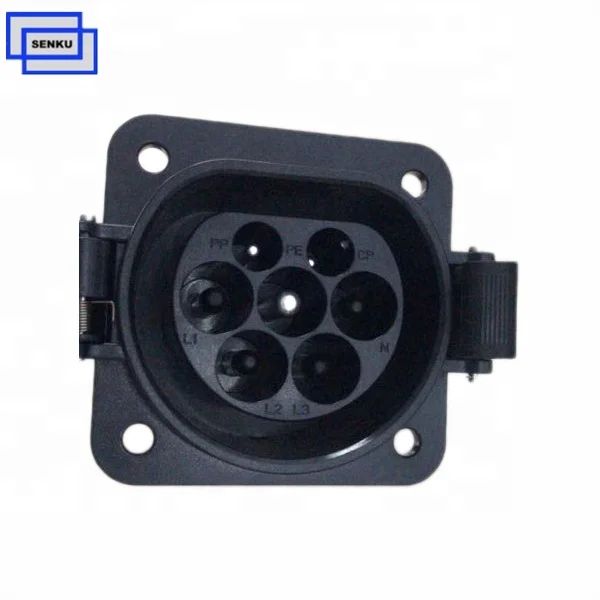 Iec 16196 Type 2 Male Socket 16A 32A Fast Charge EV Charging Inlet