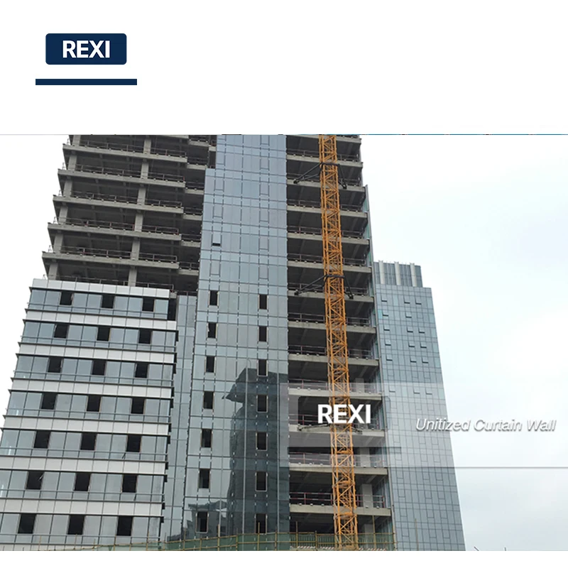 Aluminium Glass Building Facade System Price Glazed Curtain Wall Cost per m2 square meter foot