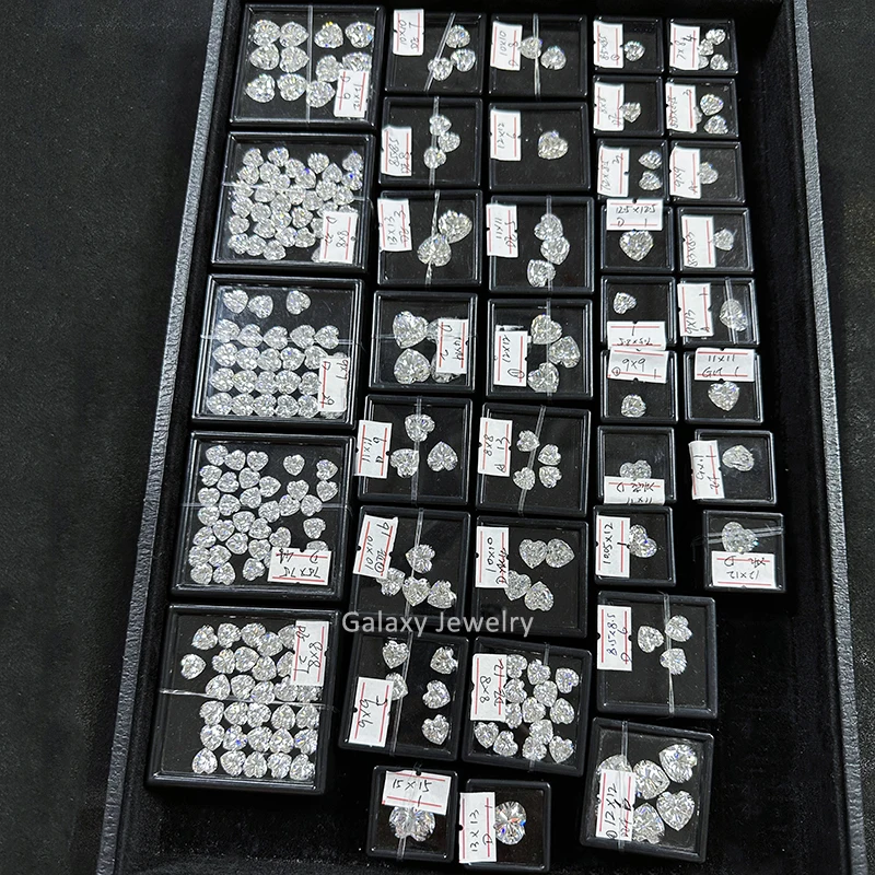 Wholesale Price 2.5*2.5mm to 10*10mm Heart Cut Polished DEF GH Loose Moissanite Diamond Stone for Jewelry Making