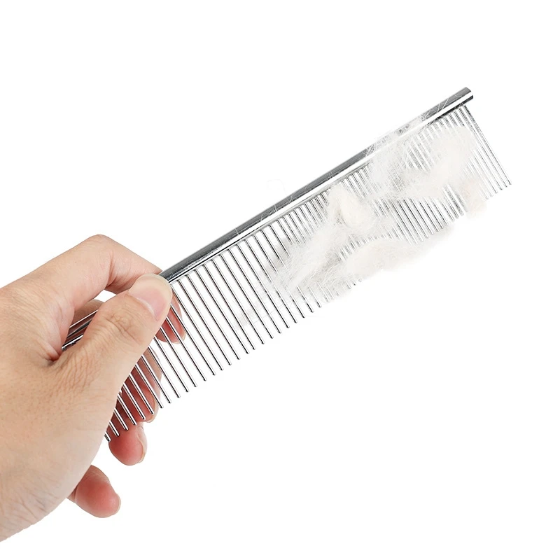 Amazon hot Stainless Steel Metal Fur Hair Grooming  Shedding Tool Dog Cat Brush Pet Comb Kit