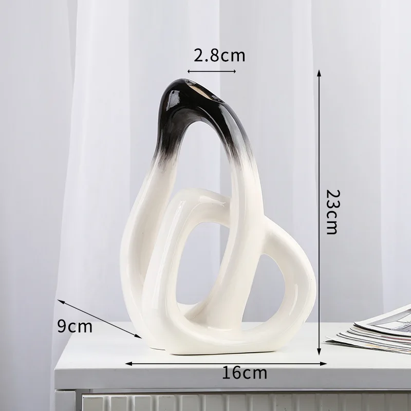 Dropshipping Shopify Modern White Ceramic Flower Vases for Home Decor Aesthetic