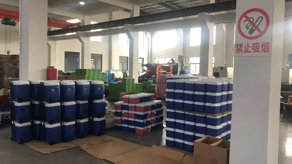 80 Liter Ice Chest Wheel Blue Fishing Party Cooler Big Portable Plastic Roller Cooler Box With Wheels