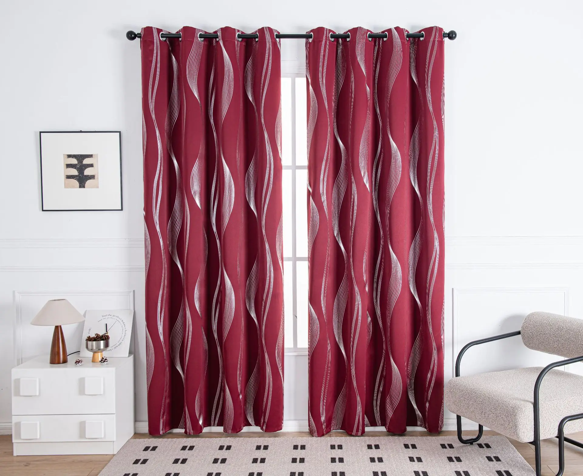 High Grade Light Luxury High Silver Ironing Process Full Shading Curtain Living Room Simple Curtain