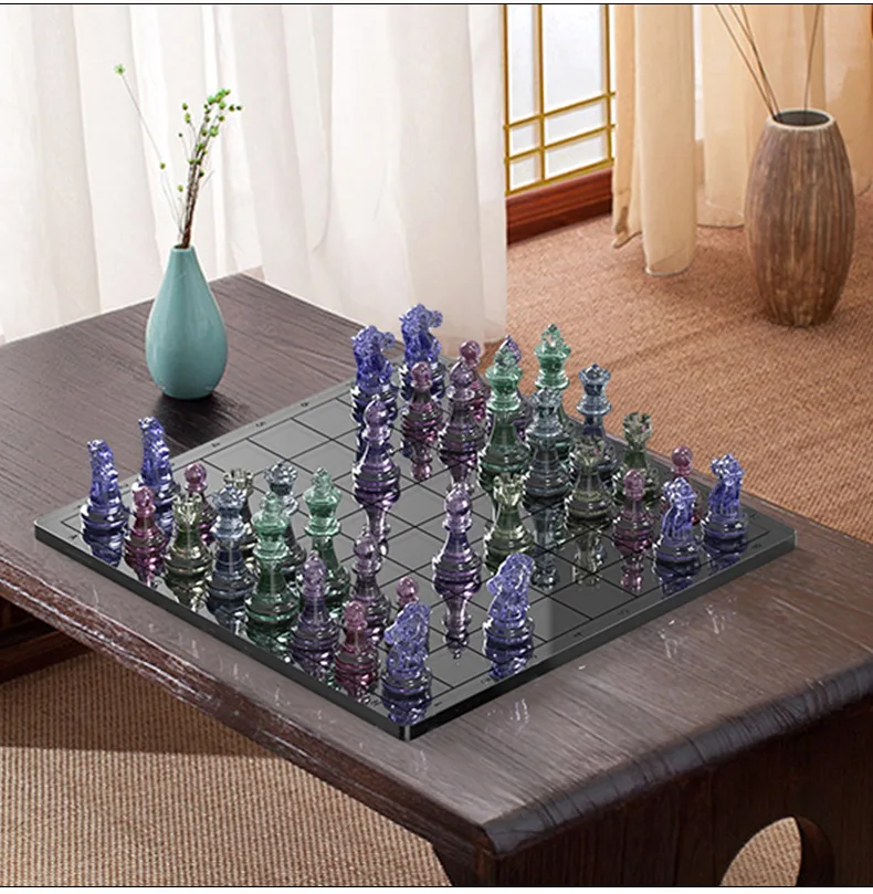 Rawmand 3D Chess Silicone Resin Mold Chess Checkers & Board Game Mold Chess Crystal Epoxy Molds for Kid Adult Family DIY