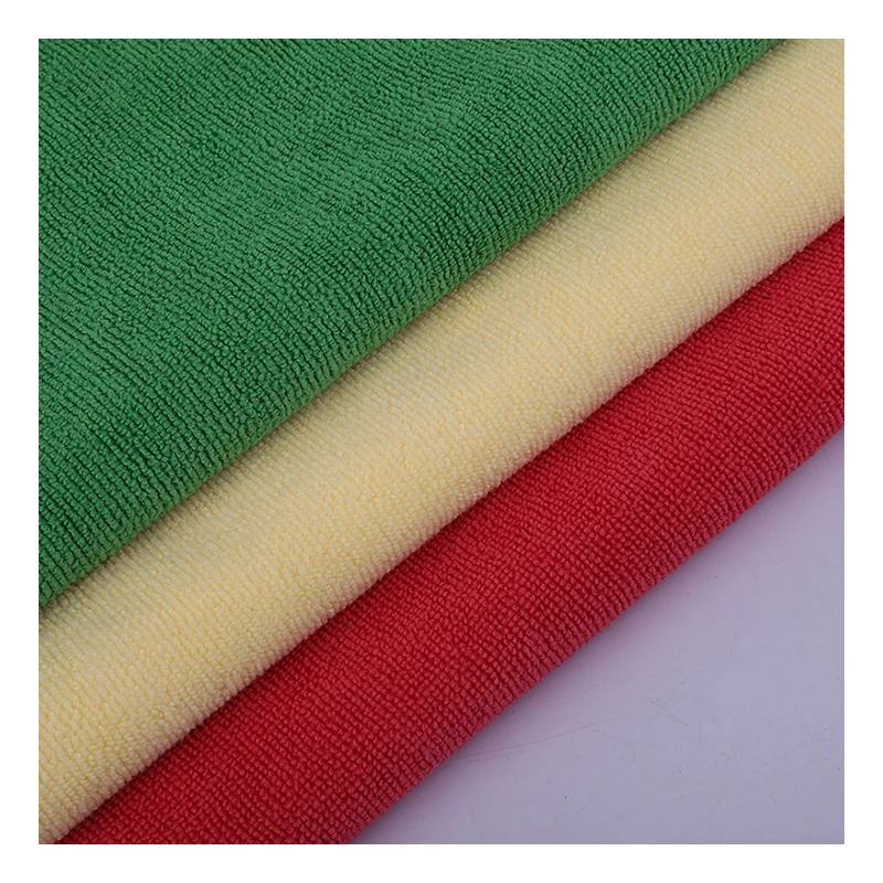 Hotel Luxury Double Side Knitted Drool Towel Quick Drying Polyester Cotton Microfiber Terry Cloth Fabric