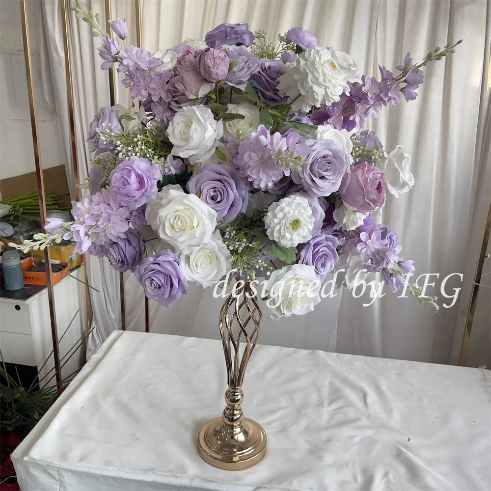 IFG популярные красивые Лавандовые фиолетовые и цвета слоновой кости цветочные шарики для свадебного стола