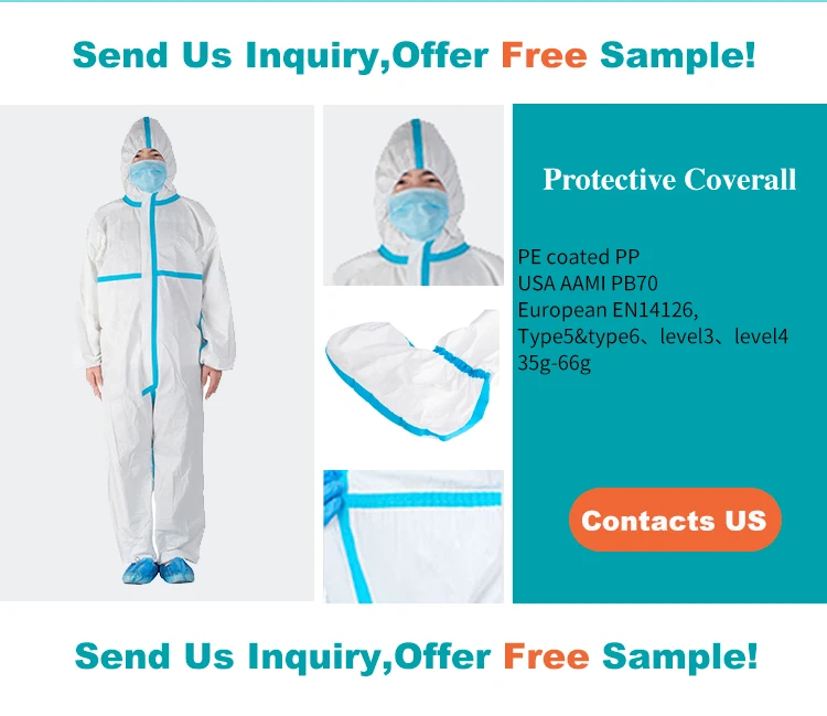 AAMI PB70 Уровень 1 2 3 ЕС США медицинский Одноразовый комбинезон защитная одежда