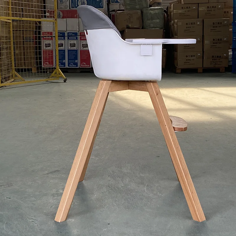 Mamakids hot selling baby plastic chair seats infant wooden  high chair feeding chair with 360 degree rotation