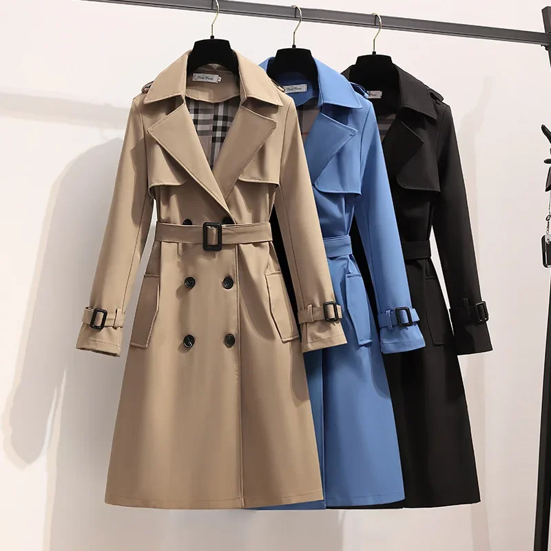 Bozon 2024 Women Casere Long Coat Elegant Turn Down Collar Woolen Coat With Belt Open Stitch Design Winter Warm Coat