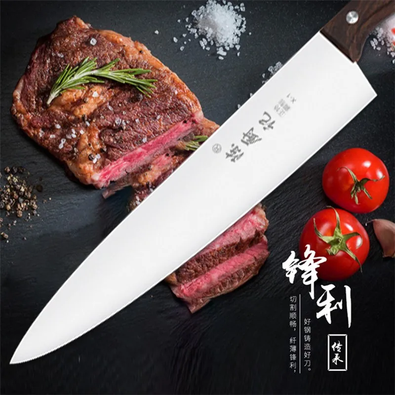 Kitchen Curved Slaughter Boning Butcher Knife 5cr Steel Wooden Handle Vegetable Meat Yangjiang Stainless Steel Wood 14-32cm