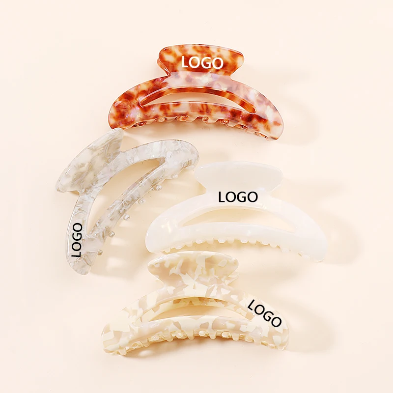 MiDairy CUSTOM LOGO 3000+ COLORS  Acetate acrylic Hair Claw Crab Clamp Jaw Clip hair grips hair Decorative ornament