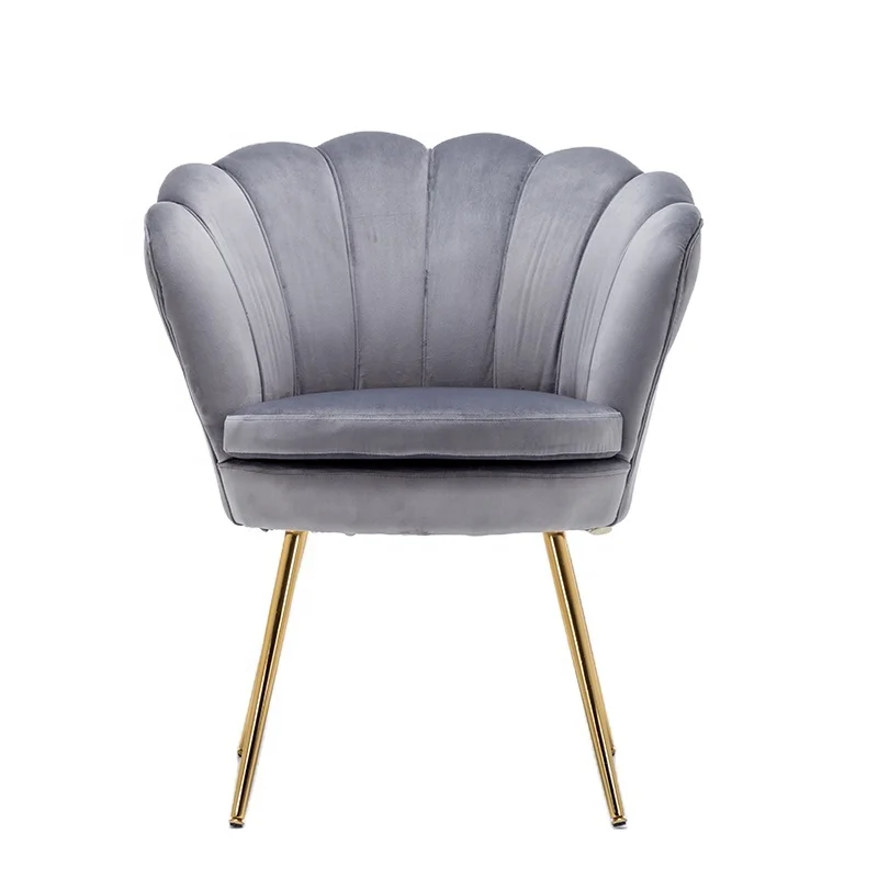 Light pink velvet fabric Accent Chair LOTUS shape