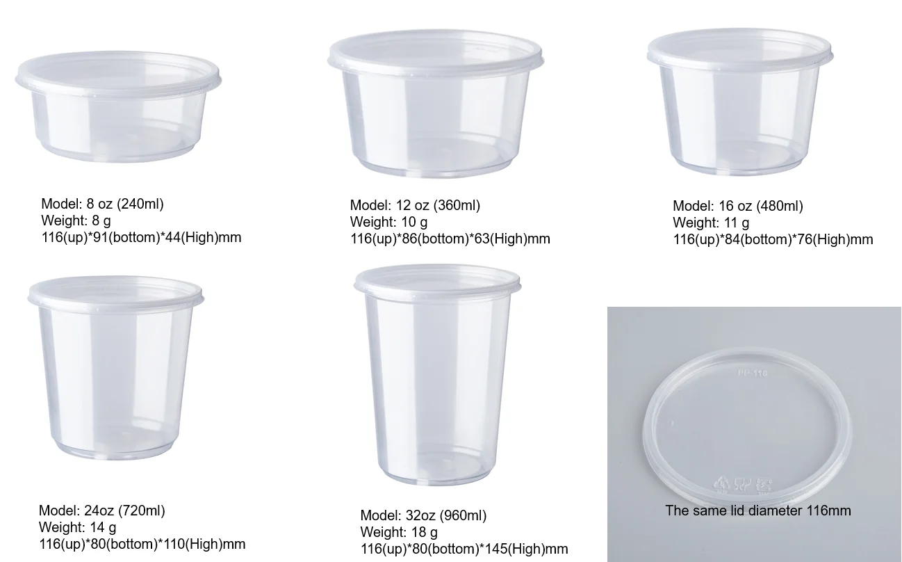 FULING 8oz 12oz 16oz 24 oz 32oz custom logo printed disposable take out bowl to go deli container with lids