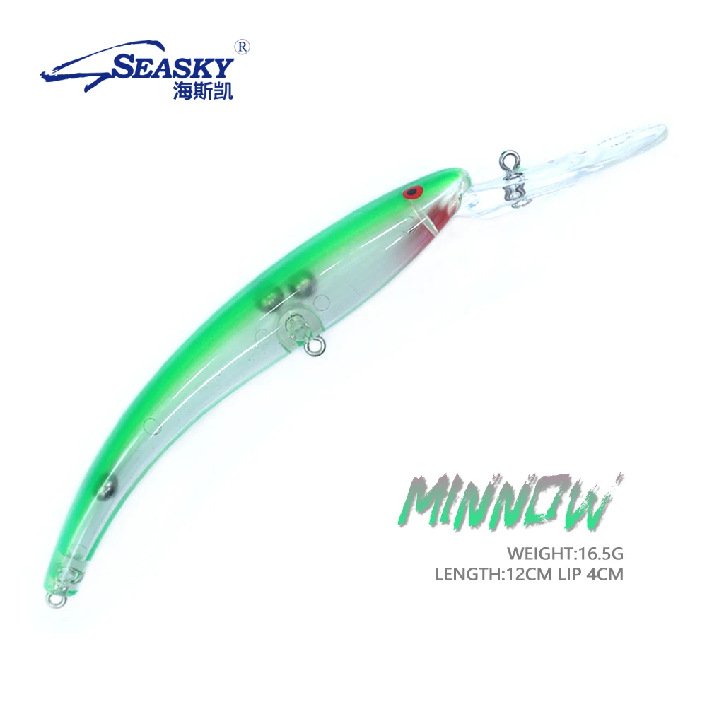 SEASKY 12cm 16.5g Deep Diving Top Water Hard Lure Bass Pike Fishing Minnow Swimbait River Lake Stream Plastic Lure Kit