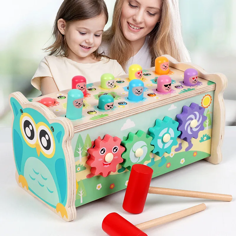 Multi-functional early education owl whack-a-mole tapping and tapping action training concentration toy