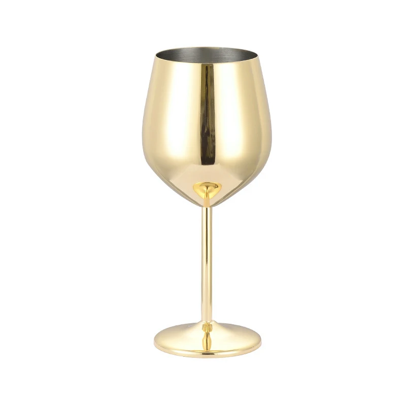Custom logo high quality 500ml 304 Stainless Steel wine Glass cup Stainless Steel Martini Cocktail Glass Wine Goblet