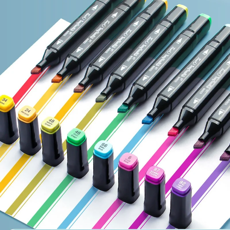 Premium 80Color Marker Pen Set with Nylon Bag for Children s Handpainted Artwork DoubleHeaded Watercolor Pen Kit