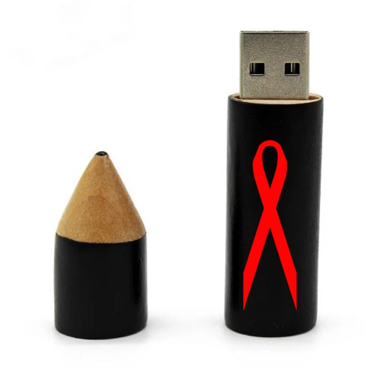 Wholesale Wooden Pencil USB Flash Drive 2.0 4GB 8GB Low Carbon Pen Drive 2GB 1GB USB Memory Stick 3.0 32GB 64GB Education Gift