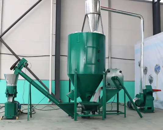 small 500-1000kg/batch vertical chicken feed grinding mixing machine poultry feed mixer grinder machine for 1 ton feed line
